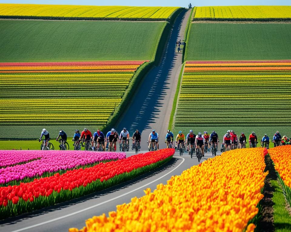 Tour en bicicleta por los campos de tulipanes en Holanda