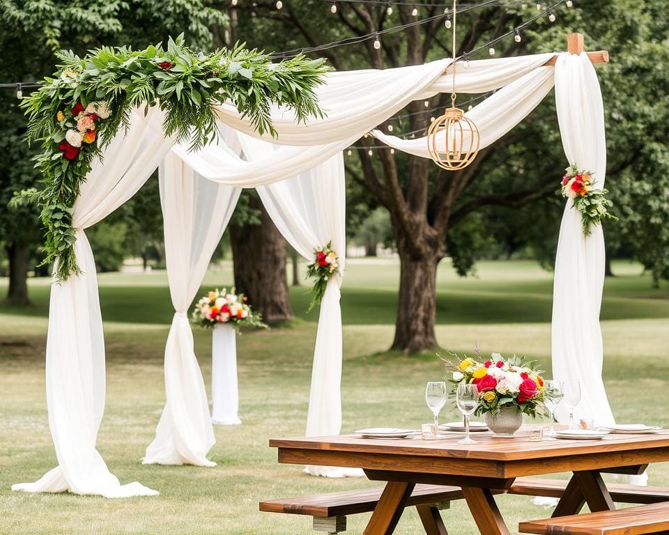 decoración para bodas al aire libre