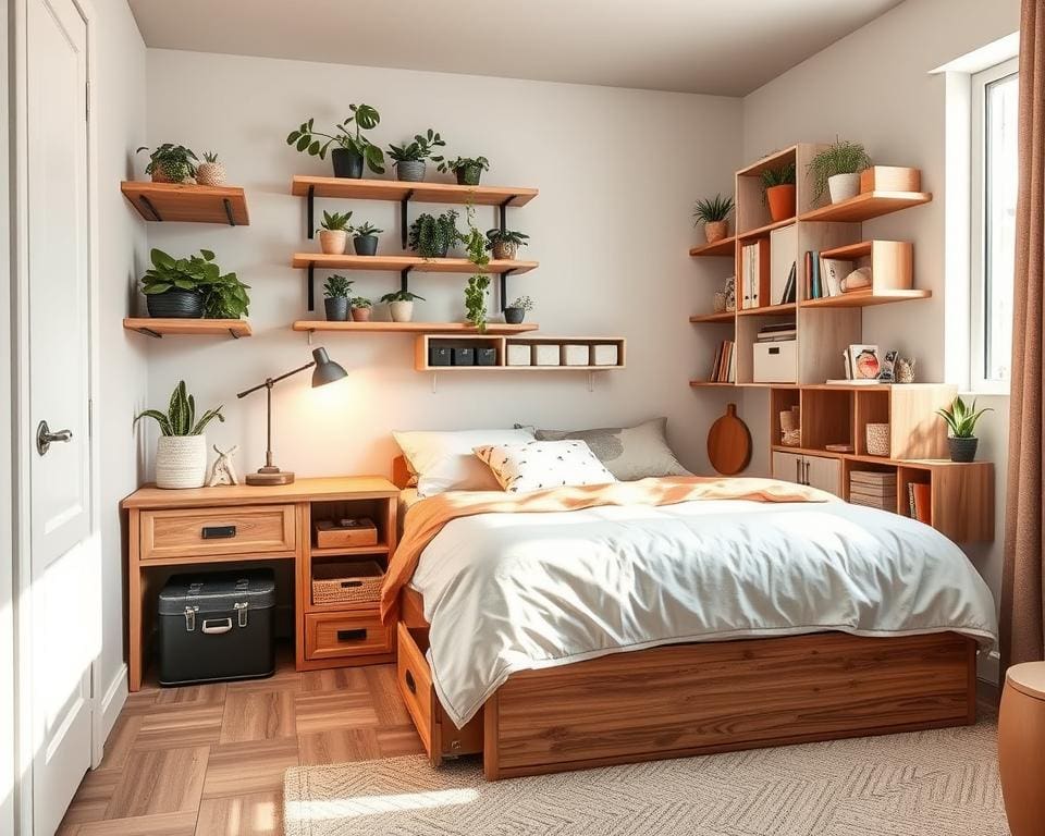 ideas creativas para organizar un dormitorio pequeño