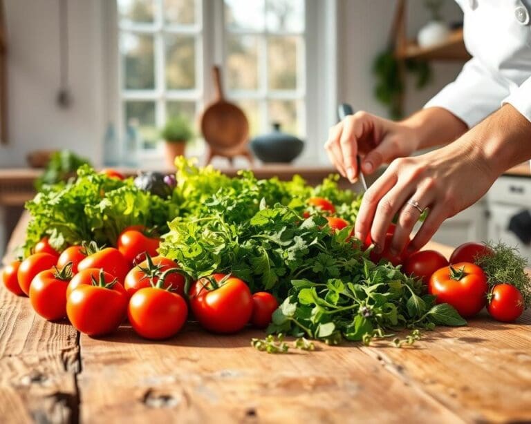 El placer de cocinar con ingredientes frescos